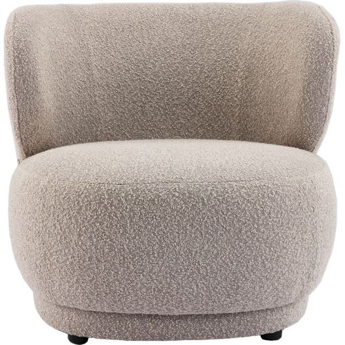 Fauteuil En Tissu Bouclette Taupe - Ester