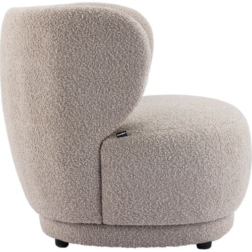 Fauteuil En Tissu Bouclette Taupe - Ester