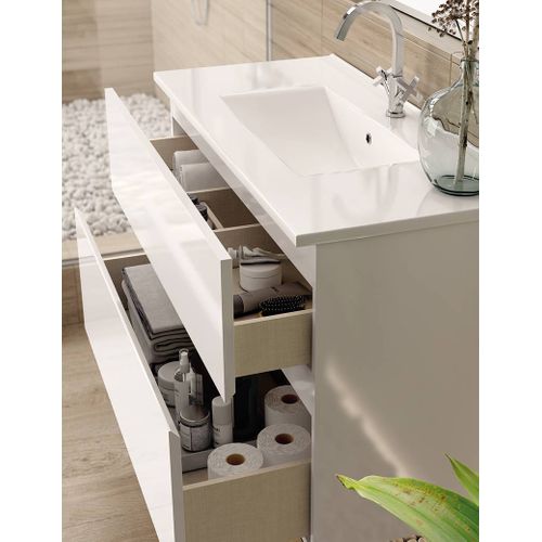 Ensemble Meuble Vasque Niza Az 60cm  Blanc Laqué