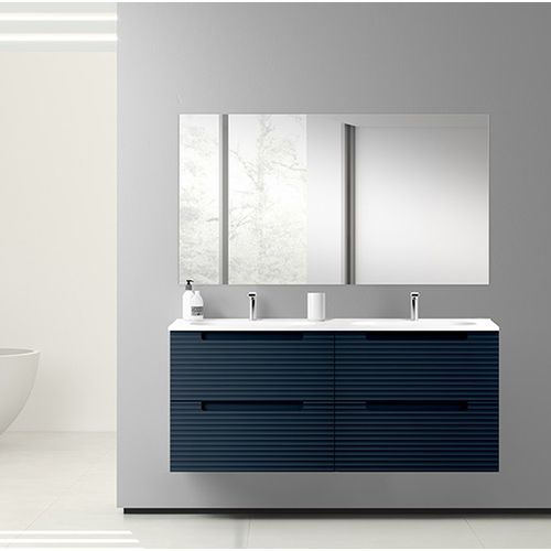 Ensemble Meuble Kyoto Bleu Navy +  Vasque Céramique Ada  120cm