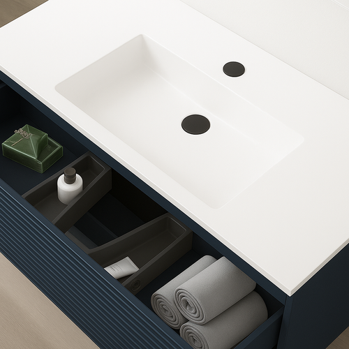 Ensemble Meuble Kyoto Navy +  Vasque Céramique Ada  100cm