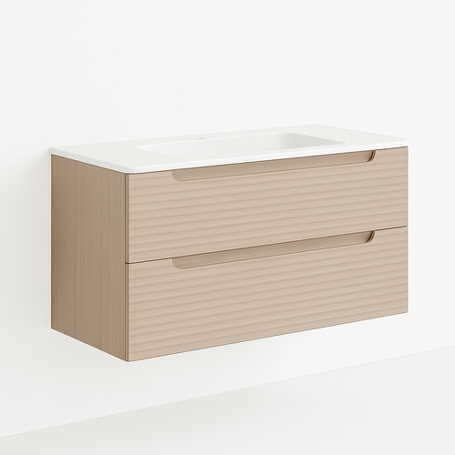 Ensemble Meuble Kyoto Cotton + Vasque Céramique Ada 100cm