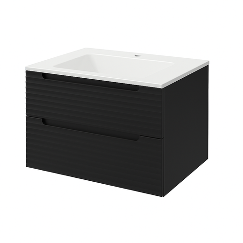 Ensemble Meuble Kyoto Noir +  Vasque Céramique Ada  60cm