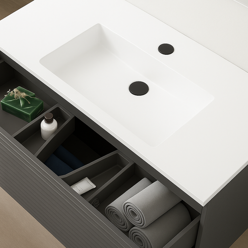 Ensemble Meuble Kyoto Ceniza +  Vasque Céramique Ada  60cm