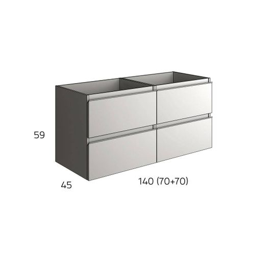 Ensemble Meuble De Salle De Bains Inglet 140cm Ebony