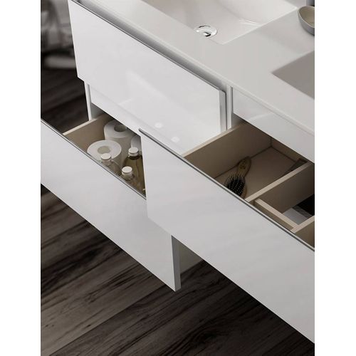 Ensemble Meuble De Salle De Bains Inglet 140cm Blanc Laqué
