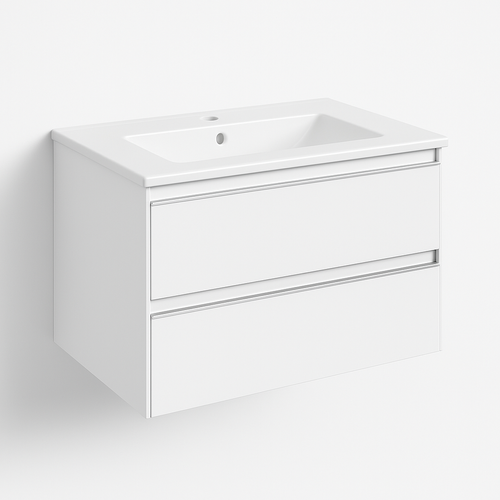 Ensemble Meuble De Salle De Bains Inglet 100cm Blanc Laqué