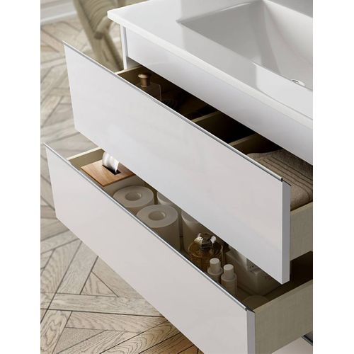 Ensemble Meuble De Salle De Bains Inglet 80cm Blanc Laqué