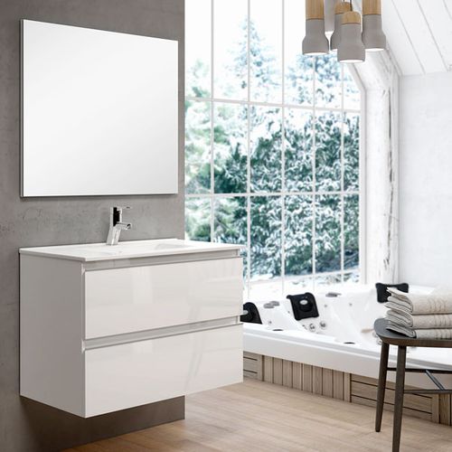Ensemble Meuble De Salle De Bains Inglet 70cm Blanc Laqué