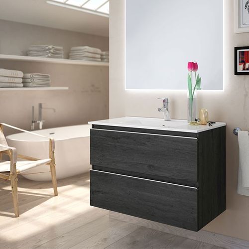 Ensemble Meuble De Salle De Bains Inglet 70cm Ebony