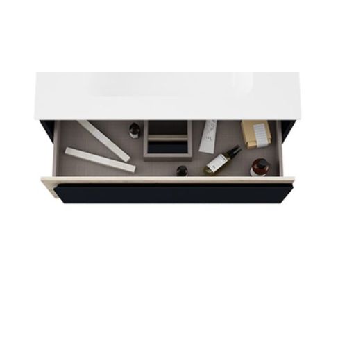 Ensemble Meuble Indico Valenti/noir+ Vasque Céramique Flat 100cm