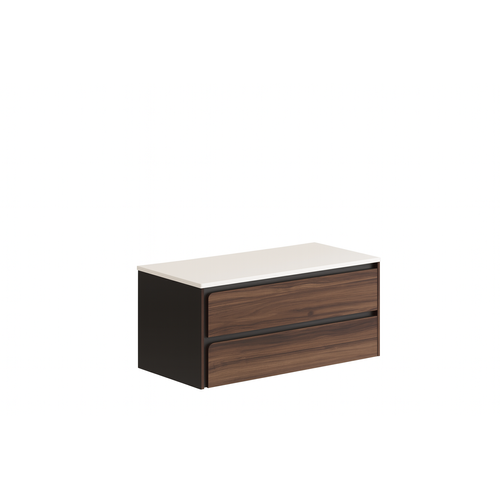 Ensemble Meuble Indico Valenti/noir+ Vasque Céramique Flat 100cm