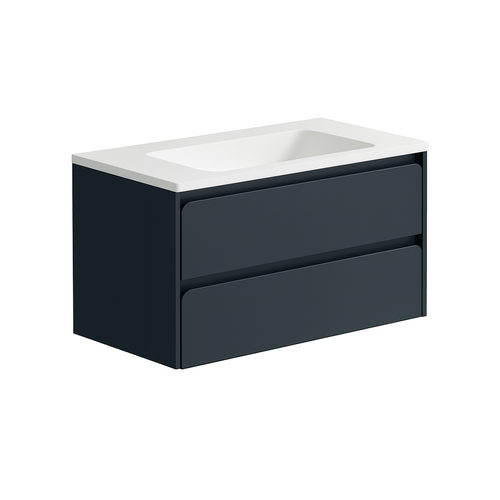 Ensemble Meuble Indico Bleu Navy + Vasque Céramique Flat 100cm