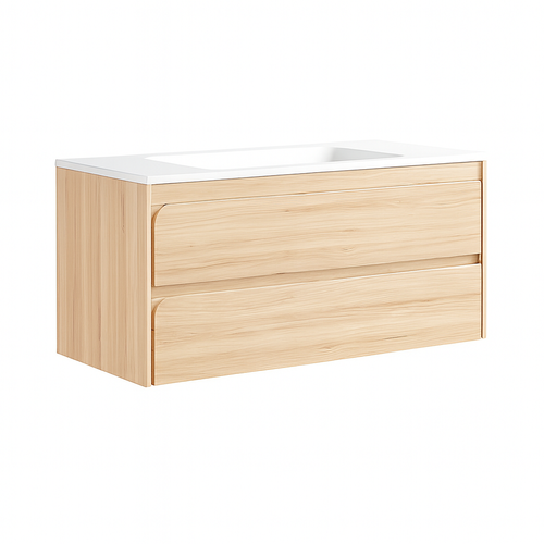 Ensemble Meuble Indico Hêtre+ Vasque Céramique Flat 100cm