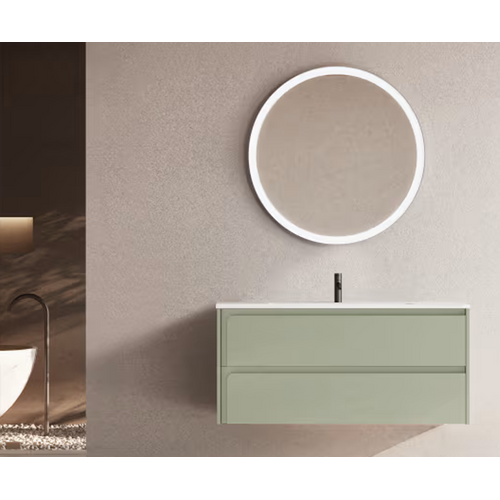 Ensemble Meuble Indico Vert Musgo + Vasque Céramique Flat 100cm