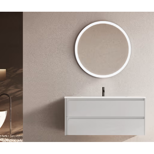 Ensemble Meuble Indico Gris + Vasque Céramique Flat 100cm