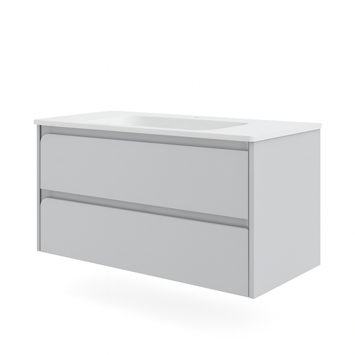 Ensemble Meuble Indico Gris + Vasque Céramique Flat 100cm