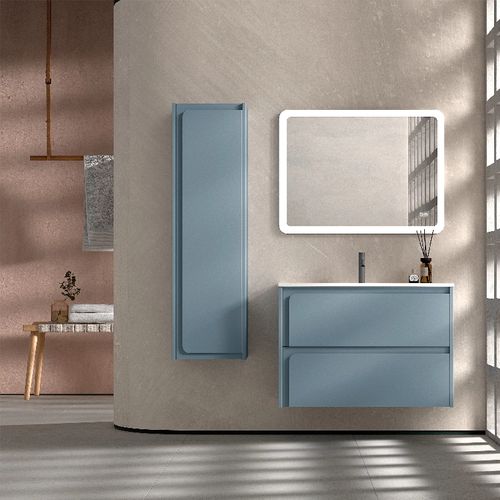 Ensemble Meuble Indico Bleu Avio + Vasque Céramique Flat 80cm