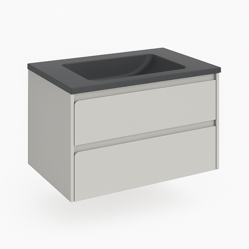 Ensemble Meuble Indico Blanc + Vasque Céramique Flat 60cm