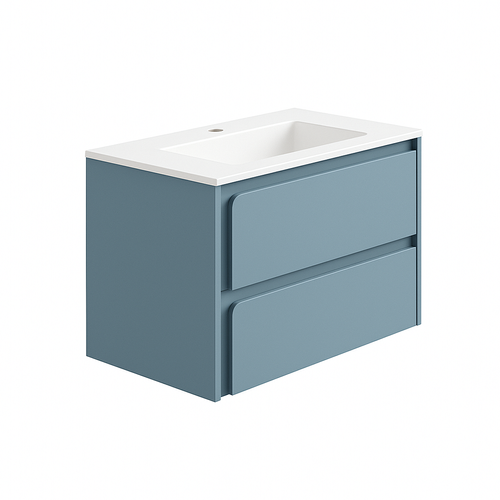 Ensemble Meuble Indico Bleu Avio + Vasque Céramique Flat 60cm