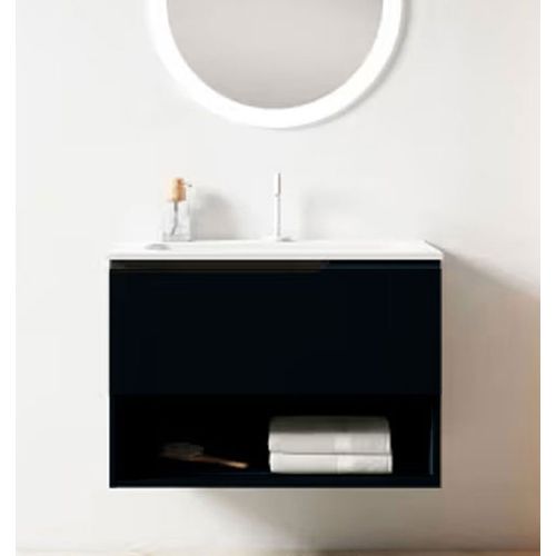 Ensemble Meuble Eleven + Vasque Céramique Flat 80cm Noir