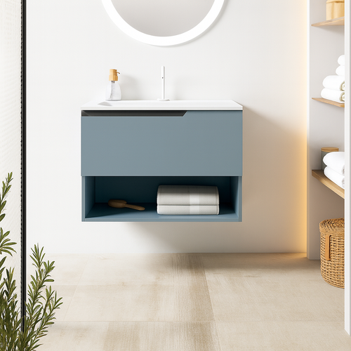 Ensemble Meuble Eleven + Vasque Céramique Flat 80cm Avio