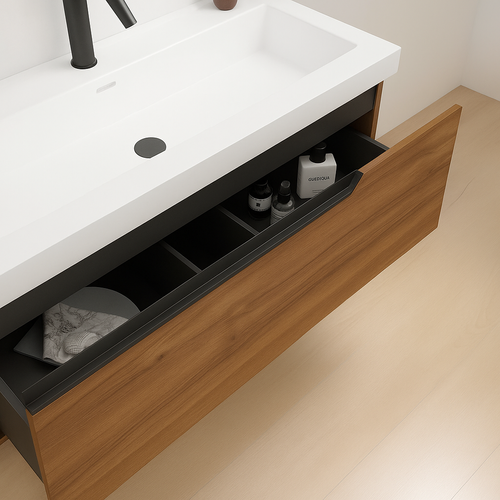 Ensemble Meuble Eleven + Vasque Céramique Flat 80cm Chêne Costa