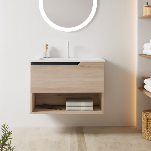 Ensemble Meuble Eleven + Vasque Céramique Flat 80cm Aliso