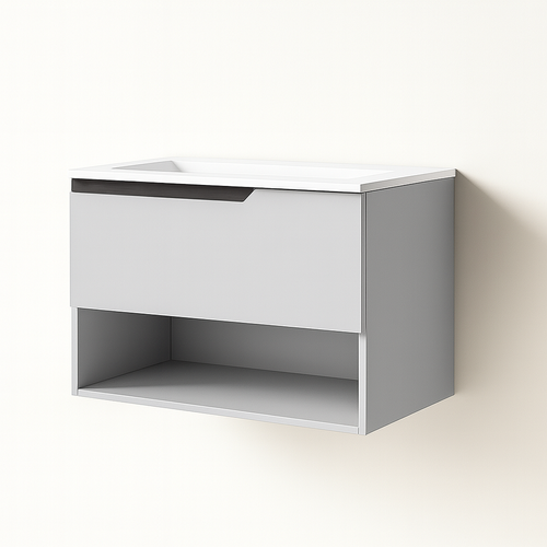 Ensemble Meuble Eleven + Vasque Céramique Flat 60cm Blanc