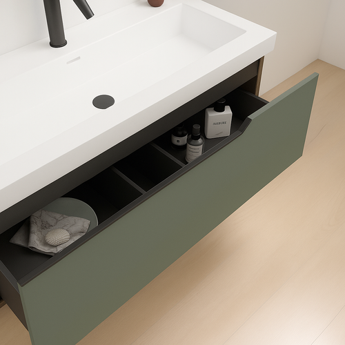 Ensemble Meuble Eleven + Vasque Céramique Flat 60cm Musgo