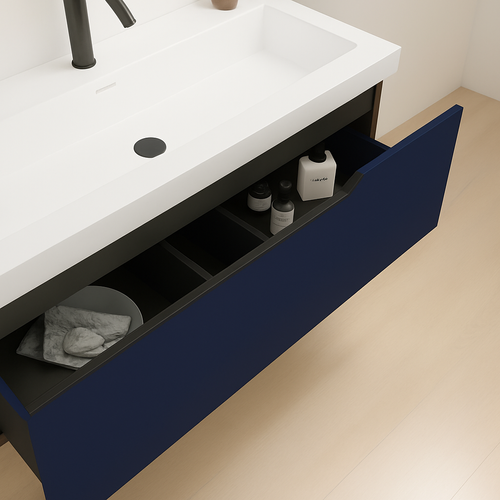 Ensemble Meuble Eleven + Vasque Céramique Flat 60cm Bleu Navy