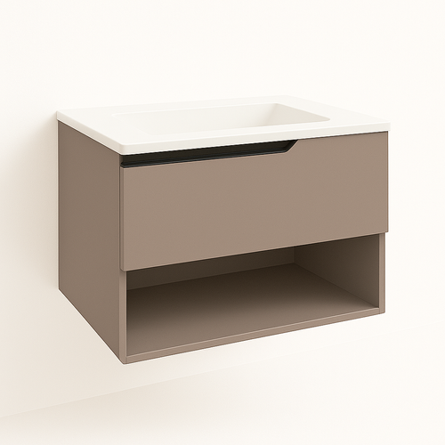 Ensemble Meuble Eleven + Vasque Céramique Flat 60cm Quarzo