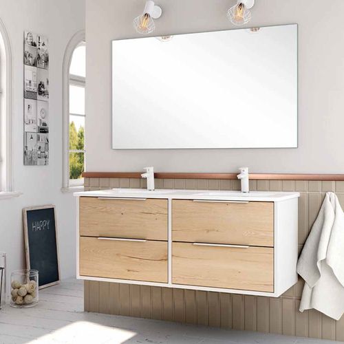 Ensemble Meuble Duox Blanc/bois 119,5cm