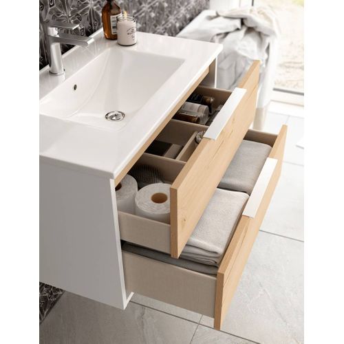 Ensemble Meuble Duox Blanc/bois 119,5cm