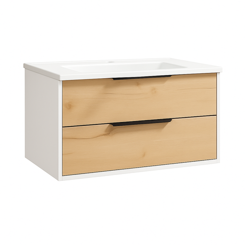Ensemble Meuble Duox Blanc/bois 79,5cm