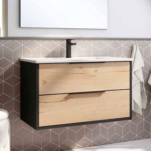 Ensemble Meuble Duox Noir/bois 79,5cm