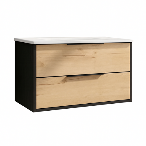 Ensemble Meuble Duox Noir/bois 79,5cm