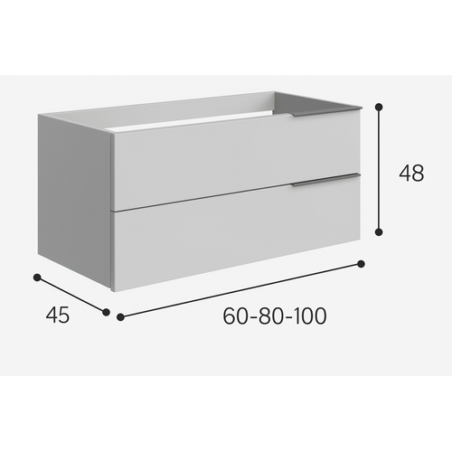 Ensemble Meuble Vasque Black Triskel Blanc Laqué Brillant 100cm