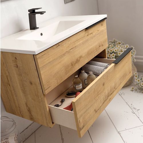 Ensemble Meuble Vasque Black Triskel Couleur Chêne 100cm