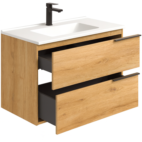 Ensemble Meuble Vasque Black Triskel Couleur Chêne 100cm