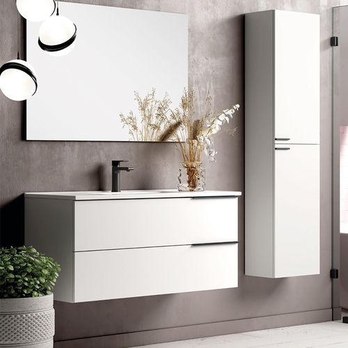 Ensemble Meuble Vasque Black Triskel Blanc Laqué Brillant 60cm