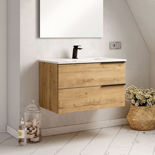 Ensemble Meuble Vasque Black Triskel Couelur Chêne 60cm