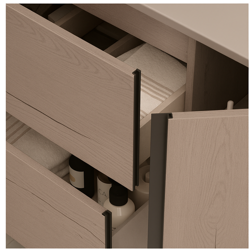 Ensemble Meuble Vasque Black Onix Sur Pied Iron Oak 80cm