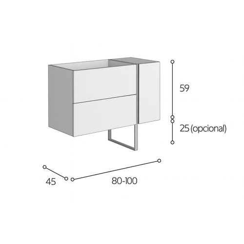 Ensemble Meuble Vasque Black Onix Suspendu Iron Oak 100cm