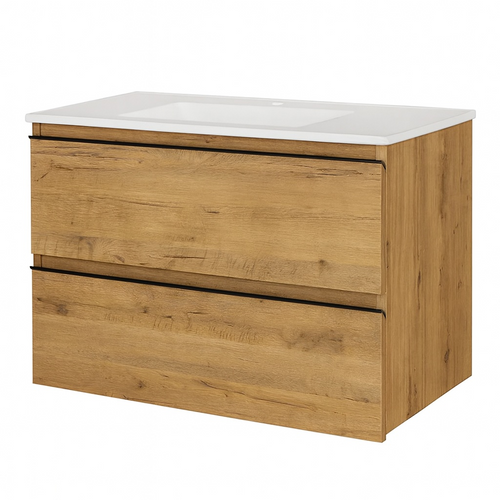 Ensemble Meuble De Salle De Bains Black Inglet Bois 2 Tiroirs 80cm