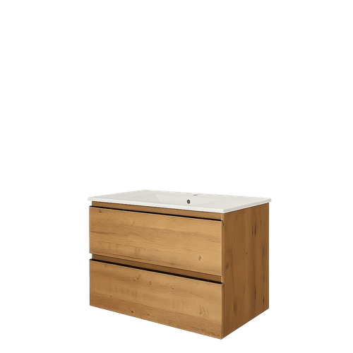 Ensemble Meuble De Salle De Bains Black Inglet Bois 2 Tiroirs 70cm
