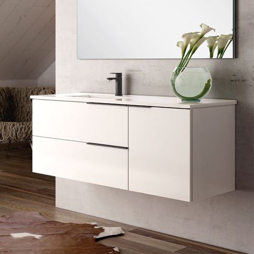 Ensemble Meuble Vasque Black Capri 120cm Blanc Laqué