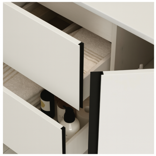 Ensemble Meuble Vasque Black Capri 100cm Blanc Laqué