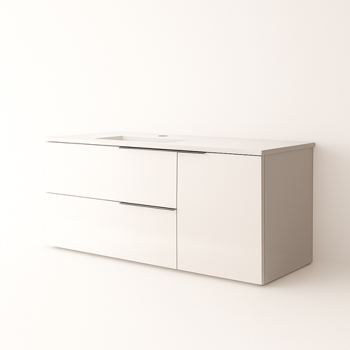 Ensemble Meuble Vasque Black Capri 100cm Blanc Laqué