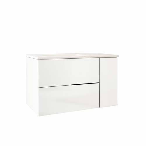 Ensemble Meuble Vasque Black Capri 80cm Blanc Laqué